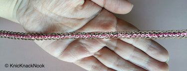 Wholesale Bronze Lace Trim With Purple / Blue / Pink Sequins, Approx. 6 mm wide - 200317L345 / 46 / 47